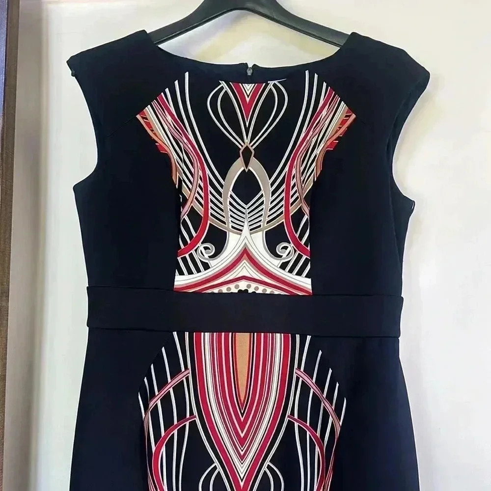 DRESS BARN Women's Navy Blue Sleeveless Lined Sheath Dress size 12 NWTs - Picture 4 of 11